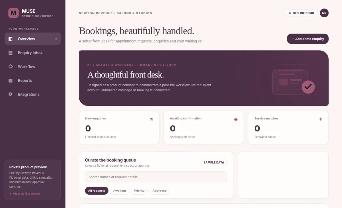 MUSE dashboard preview