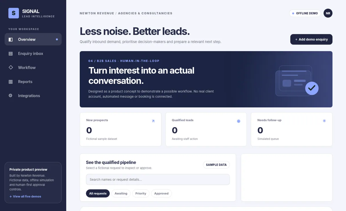 SIGNAL dashboard preview
